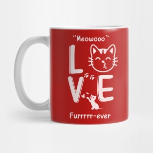 Valentine Cat Love T Shirt Unisex Cat parent owner Mug